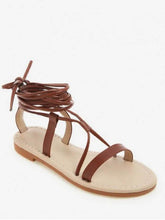 Load image into Gallery viewer, Lace Up Gladiator Flat Sandals