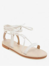 Load image into Gallery viewer, Lace Up Gladiator Flat Sandals