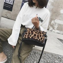 Load image into Gallery viewer, Leopard Plush Versatile Handbag  Single Shoulder Messenger Bag