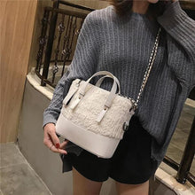 Load image into Gallery viewer, Stylish Casual Leather Woolen Plain One Shoulder Hand Bag