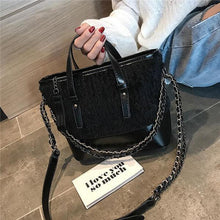Load image into Gallery viewer, Stylish Casual Leather Woolen Plain One Shoulder Hand Bag