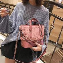 Load image into Gallery viewer, Stylish Casual Leather Woolen Plain One Shoulder Hand Bag