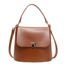 Load image into Gallery viewer, Simplicity retro generous PU shoulder bag bucket handbag