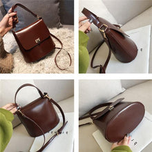 Load image into Gallery viewer, Simplicity retro generous PU shoulder bag bucket handbag