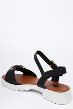Load image into Gallery viewer, White Cleated Platform Black Sandals-SinglePrice