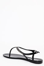 Load image into Gallery viewer, Encrusted Black Flat Sandals-SinglePrice