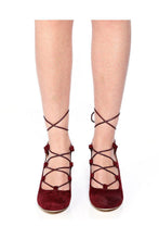 Load image into Gallery viewer, Maroon Lace Up Suede Wedges-SinglePrice