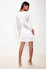 Load image into Gallery viewer, Cream Lace And Mesh Tiered Dress