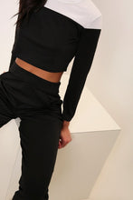 Load image into Gallery viewer, Black Colourblock Jogger Loungewear Set