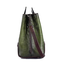 Load image into Gallery viewer, Embossed Genuine Leather Top Handle Handbag