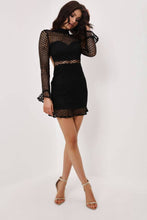 Load image into Gallery viewer, Black Crochet Lace Open Back Dress