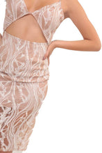 Load image into Gallery viewer, Cream Lace Overlay Midi Dress