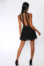 Load image into Gallery viewer, Black Crochet Lace Open Back Dress