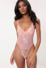 Load image into Gallery viewer, Blush Pink Floral Lace Bodysuit