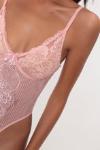 Load image into Gallery viewer, Blush Pink Floral Lace Bodysuit