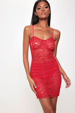 Load image into Gallery viewer, Poppy Sheer Lace Cup Detail Mini Dress