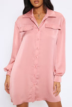 Load image into Gallery viewer, Blush Long Sleeve Oversized Satin Shirt