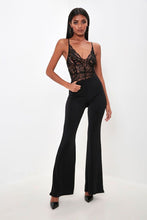 Load image into Gallery viewer, Black Strappy Lace Bodysuit