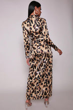 Load image into Gallery viewer, Leopard Print Jacket Wrap Style Maxi Dress