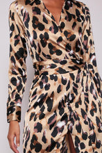 Load image into Gallery viewer, Leopard Print Jacket Wrap Style Maxi Dress