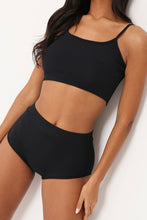 Load image into Gallery viewer, Black Ribbed Bralet &amp; High Waisted Briefs Set
