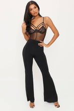 Load image into Gallery viewer, Black Cage Detail Lace Bosysuit