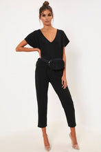 Load image into Gallery viewer, Black Ribbed Boxy Loungewear Set