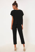 Load image into Gallery viewer, Black Ribbed Boxy Loungewear Set