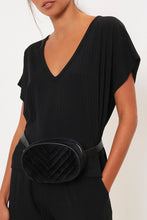Load image into Gallery viewer, Black Ribbed Boxy Loungewear Set