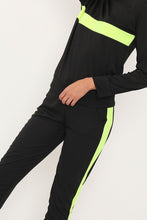 Load image into Gallery viewer, Black Sweater &amp; Joggers Loungewear Set With Neon Stripe