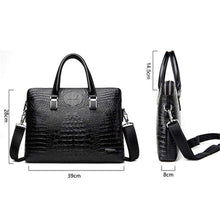 Load image into Gallery viewer, Men Business Alligator Faux Leather Handbags Crossbody Bags Laptop Bag Briefcase
